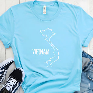 Vietnam Landkarte vietnamesische Grenzlinie Form T-Shirt