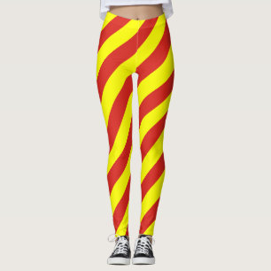 Vietnam-Nationalflagge Farben Diagonale Streifen Leggings