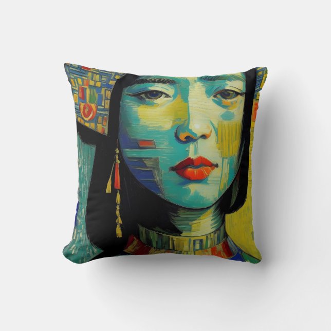 Vietnam Portrait Painting Kissen (Vorderseite)