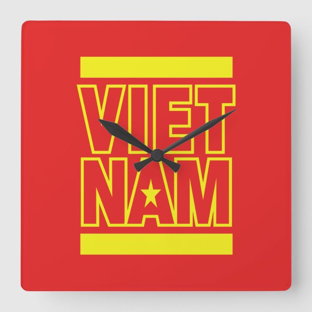 VIETNAM QUADRATISCHE WANDUHR (Vorderseite)