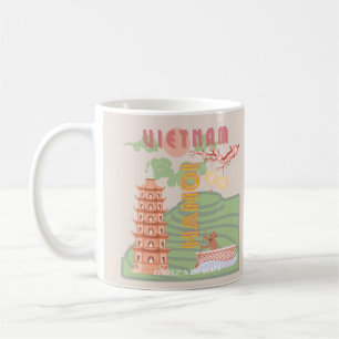 Vietnam Reise Kunst, Vintage Kaffeetasse