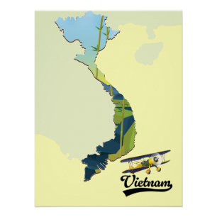 Vietnam-Reisekarte Poster