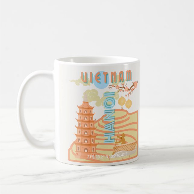 Vietnam Reisekunst Kaffeetasse (Links)