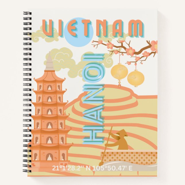 Vietnam Reisekunst Notizbuch (Vorderseite)