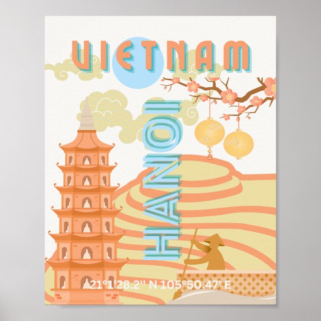 Vietnam Reisekunst Poster (Vorne)