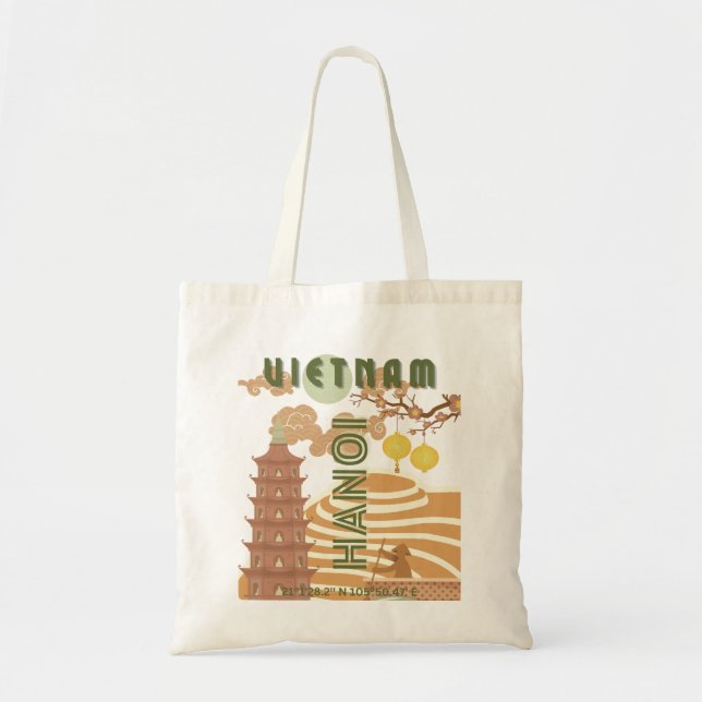 Vietnam Reisekunst, Vintag Tragetasche (Vorne)