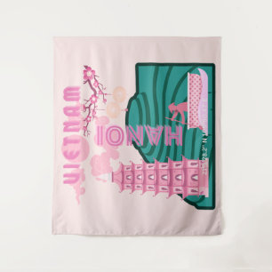 Vietnam Reisekunst Wandteppich