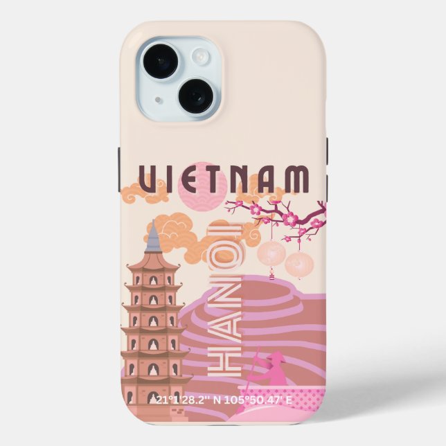 Vietnam Reisen Kunst, Retro Case-Mate iPhone Hülle (Rückseite)