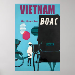 Vietnam Reiseplakat Vietnamesische Kunst Geschenk Poster