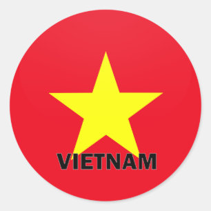 Vietnam Roundel Qualitätsflagge Runder Aufkleber
