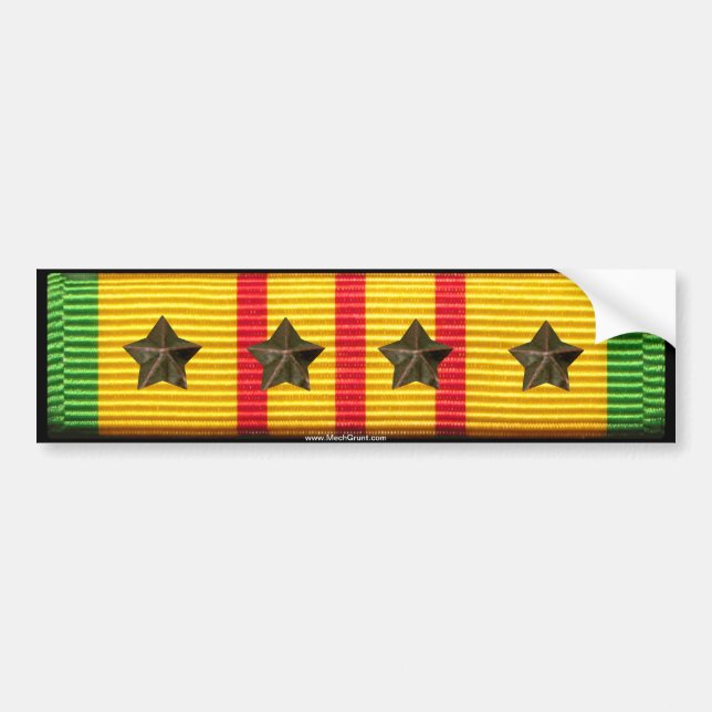 Vietnam-Service-Band - 4 Kampagnen-Sterne Autoaufkleber (Vorne)