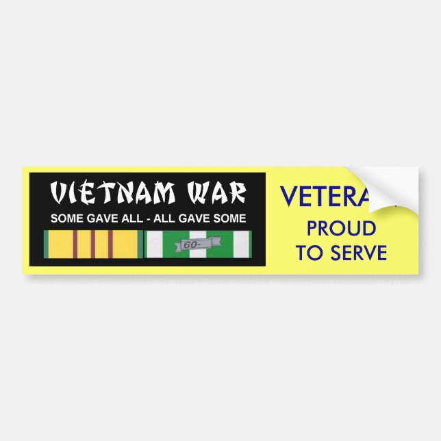 VIETNAM-SERVICE-BÄNDER - STOLZ, TIERARZT ZU DIENEN AUTOAUFKLEBER (Vorne)