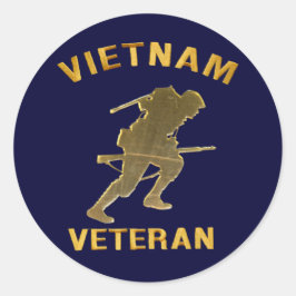 VIETNAM SOLDIER IN GOLD Geschenke Runder Aufkleber