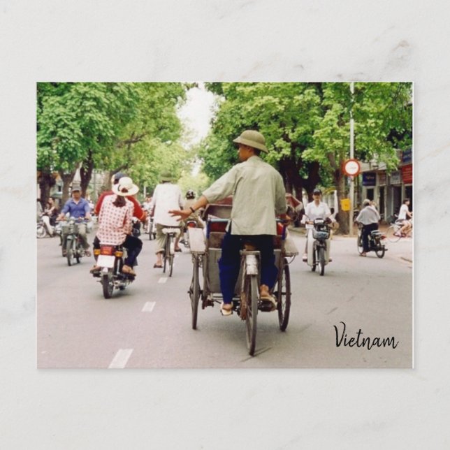 Vietnam Straßenfahrräder Postkarte (Vorderseite)