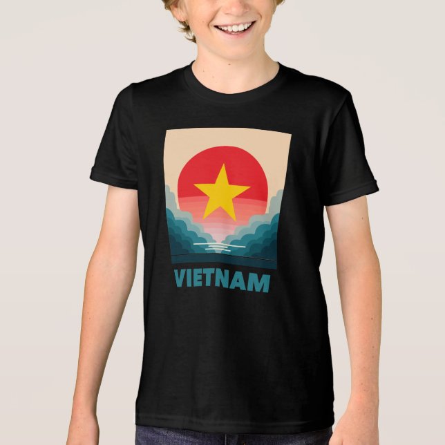 Vietnam Südostasien Tri-Blend Shirt (Vorderseite)