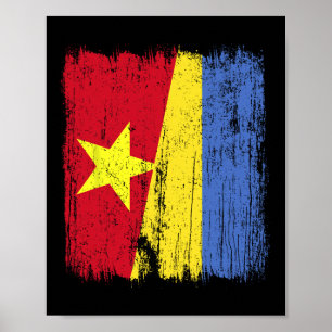 Vietnam Ukraine Halbflagge Vietnamesisch Ukrainisc Poster