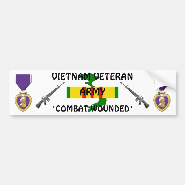 VIETNAM-VET-Kampf verwundet Autoaufkleber (Vorne)