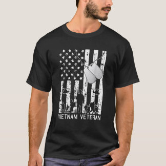 Vietnam Veteran Cool Amerikanische Flagge Militär  T-Shirt