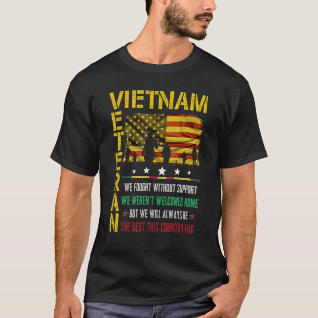 Vietnam Veteran, den wir ohne Unterstützung kämpft T-Shirt (Vorderseite)