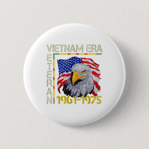 Vietnam Veteran Era 1961 1975 Memorial Flag US Button