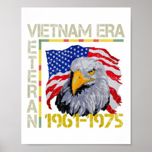Vietnam Veteran Era 1961 1975 Memorial Flag US Poster