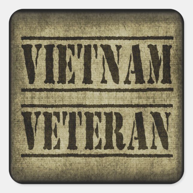 Vietnam - Veteran Militär Quadratischer Aufkleber (Vorderseite)