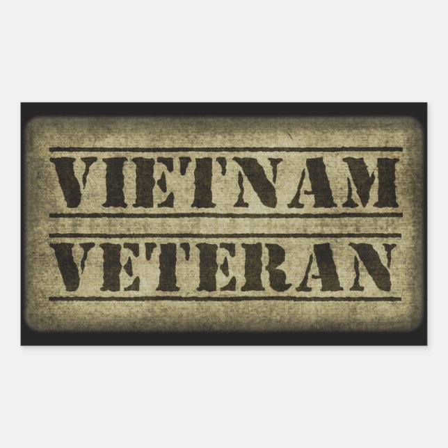 Vietnam - Veteran Militär Rechteckiger Aufkleber (Vorderseite)