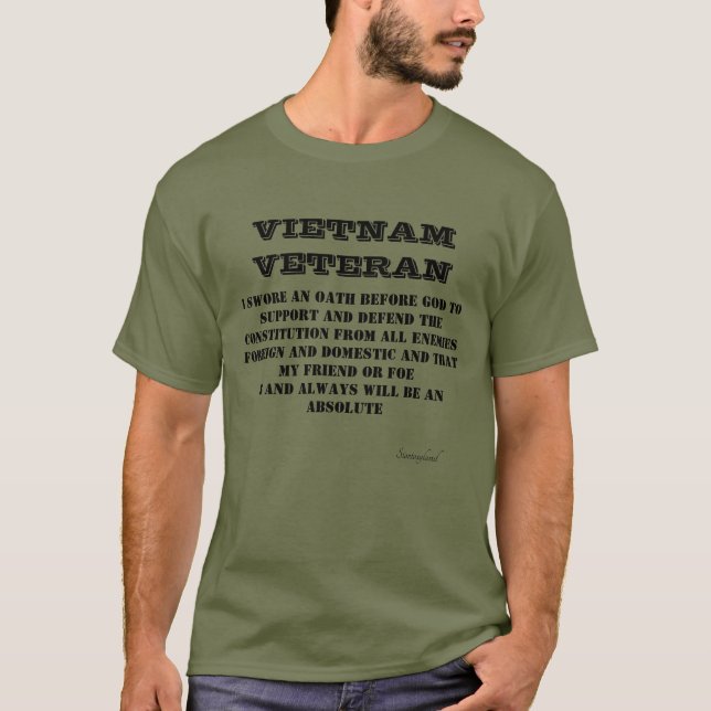 VIETNAM VETERAN Oath GreenT-Shirt T - Shirt (Vorderseite)