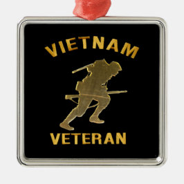 VIETNAM VETERAN SOLDIER IN GOLD SILBERNES ORNAMENT