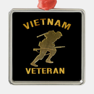 VIETNAM VETERAN SOLDIER IN GOLD SILBERNES ORNAMENT