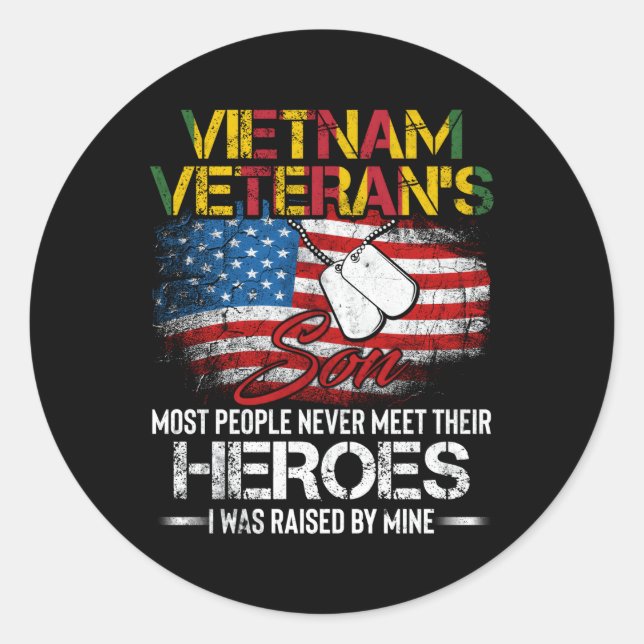 Vietnam Veteran Son Vietnam Vet Runder Aufkleber (Vorderseite)