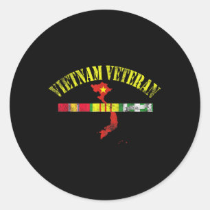 Vietnam Veteran US Flaggen Gedenkstätte Patriotic Runder Aufkleber