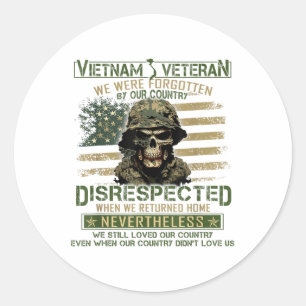 Vietnam Veteran vergessen von unserem Land, Vietna Runder Aufkleber