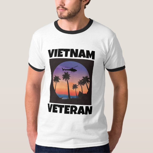 VIETNAM VETERAN VINTAG RINGER T - SHIRT (Vorderseite)