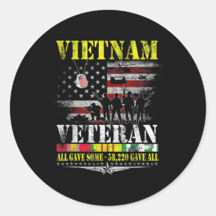 Vietnam Veteran Vintage Flag Memorial Veteranen Runder Aufkleber