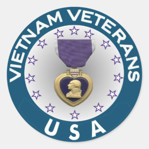 Vietnam-Veterane des lila Herzens USA Runder Aufkleber
