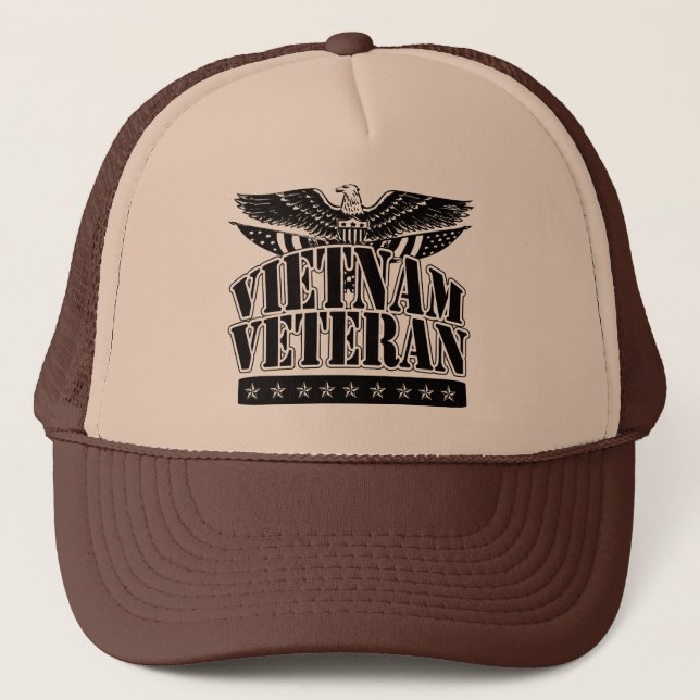 VIETNAM-VETERANEN-FERNLASTFAHRER-HUT TRUCKERKAPPE (Vorderseite)