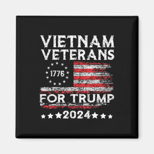 Vietnam-Veteranen für Trump 2025 Amerikanische Fla Magnet