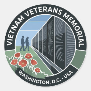 Vietnam Veterans Memorial District of Columbia Runder Aufkleber