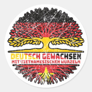 Vietnam Vietnamesisch Deutsch Deutschland Baum Runder Aufkleber