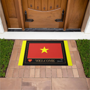 Vietnam & Vietnamesisch Flaggenstaat matt/Sport Wi Fußmatte