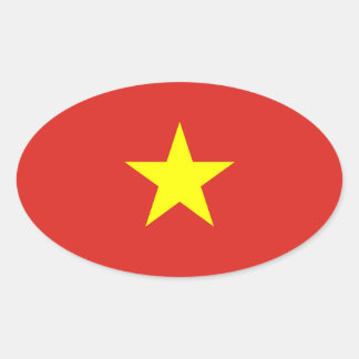 Vietnam - vietnamesische Flagge Ovaler Aufkleber