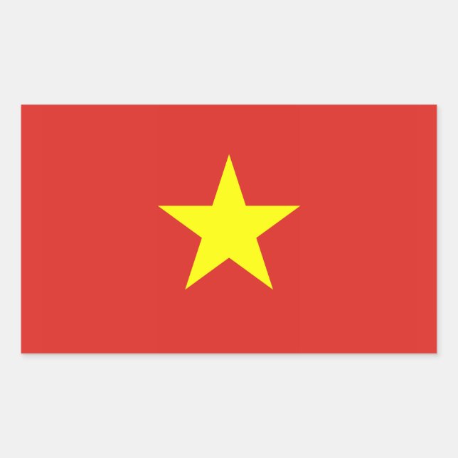 Vietnam - vietnamesische Flagge Rechteckiger Aufkleber (Vorderseite)