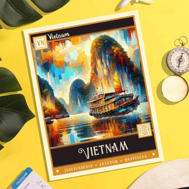 Vietnam | Vintage Malerei Postkarte (Von Creator hochgeladen)