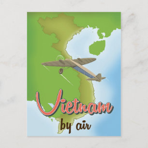 Vietnam Vintage Reiseplakat Postkarte