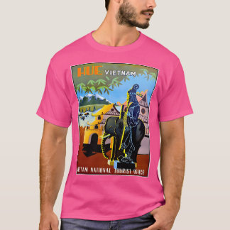 Vietnam Vintagen Tourismus Werbung Print Bas T-Shirt
