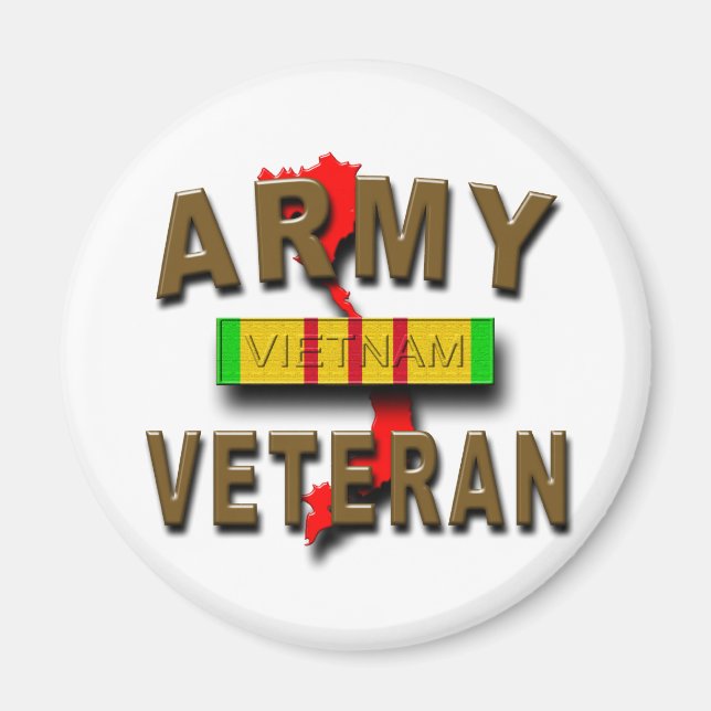 Vietnam War Veteran Service Ribbon, ARMY Magnet (Vorne)