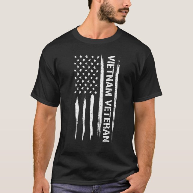 Vietnam War Vietnam Veteran - American Flag T-Shirt (Vorderseite)