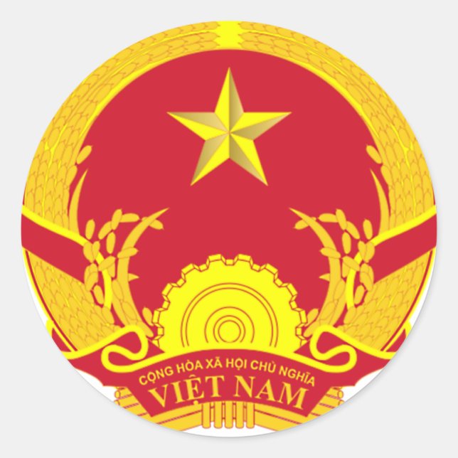 VIETNAMEN VON WAFFEN. VIET-SYMBOL RUNDER AUFKLEBER (Vorderseite)
