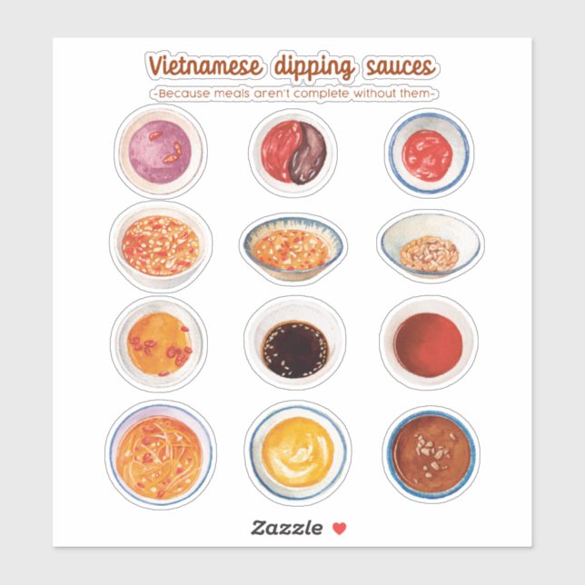 Vietnamese Dipping Sauce Stickers Aufkleber (Blatt)